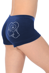 Shorty taille basse à motif cristal Amour