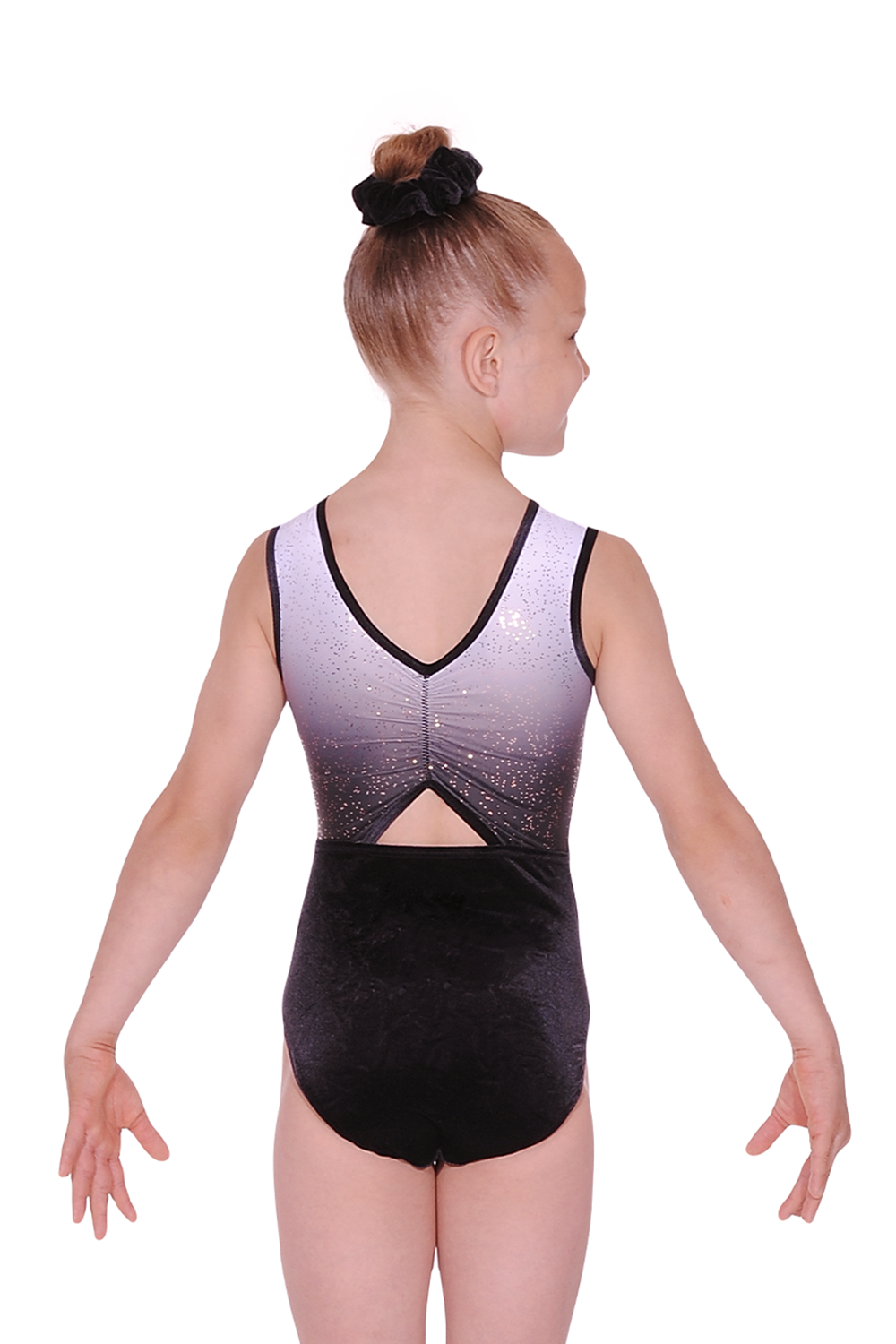 Tempest Sleeveless Velour Leotard with Ombré Print