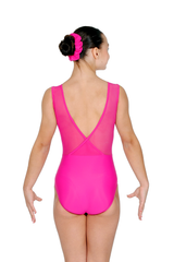 Spotlight Sleeveless Econyl® Leotard with Cross-over Mesh Back