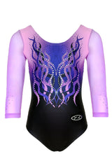 Justaucorps de gymnastique Phantom Matt Lycra imprimé avec motif cristal