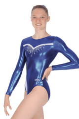 Elevate Crystal Motif Long Sleeve Gymnastics Leotard