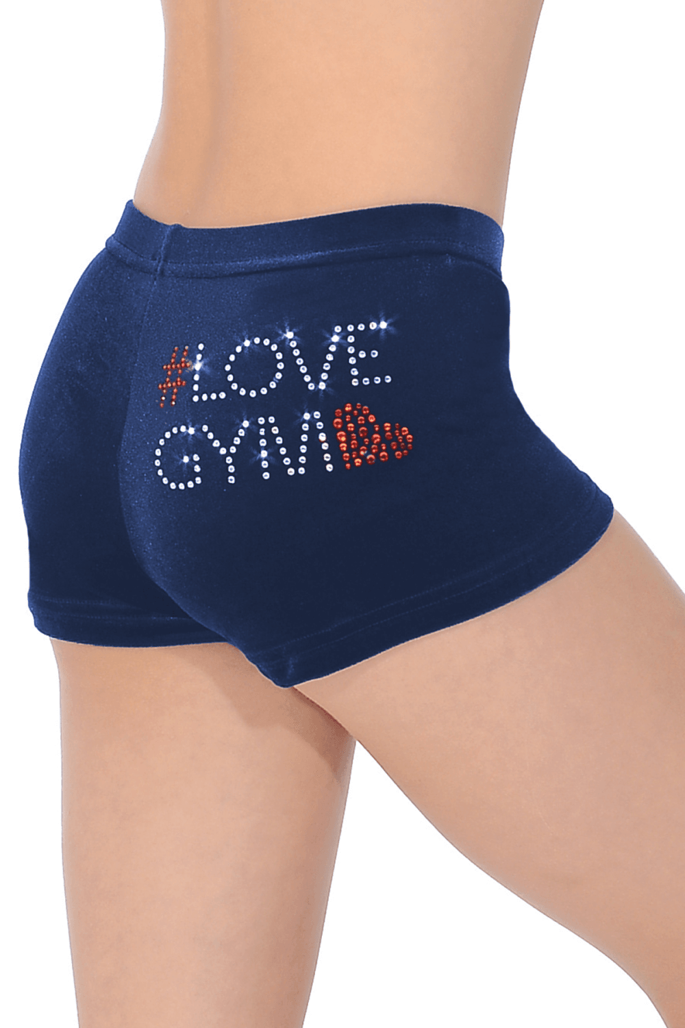 Smooth Velour Hipster Shorts with #LOVE GYM motif