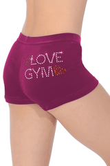 Short taille basse en velours lisse avec motif #LOVE GYM