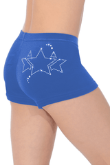 Short de gymnastique Galaxy avec motif en cristal étoilé